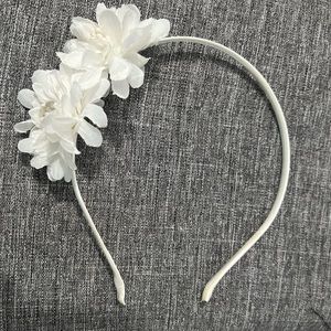 White floral headband